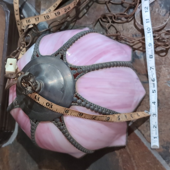 Vintage Slag Glass Pendant Light - Picture 12 of 12